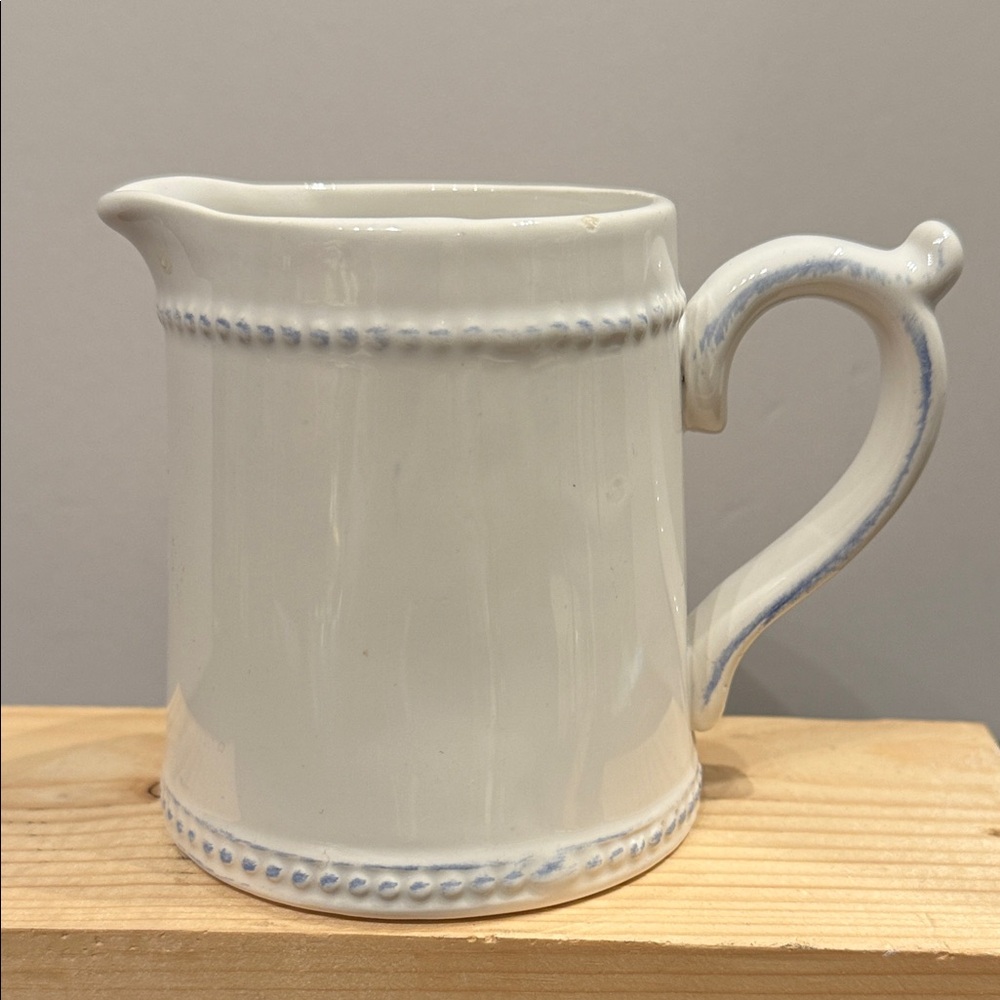 10 strawberry street French Provincial white and blue creamer pitcher